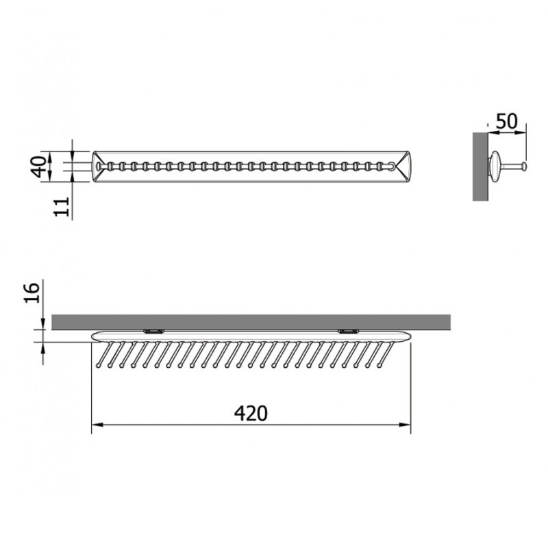 Takataka - portacravatte fisso - 25 ganci - grigio 4